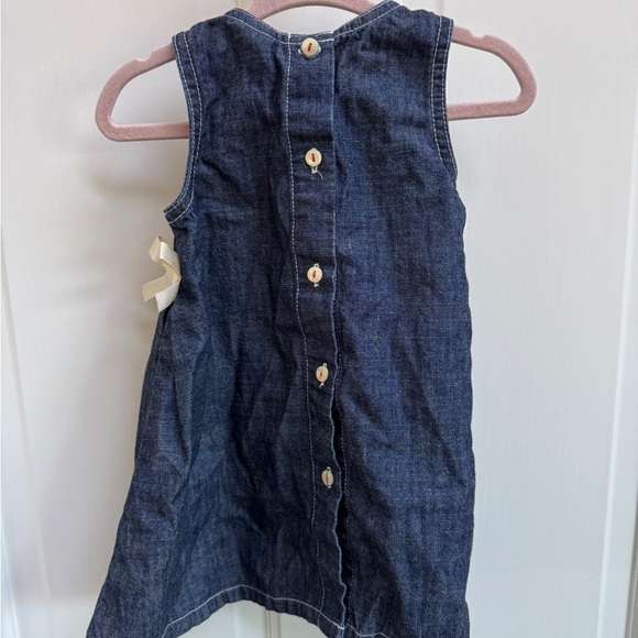 NWOT Baby Gap 6-12M Girls Chic Denim Sleeveless Tank Top Dress with Front Pocket - Picture 5 of 5